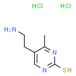 ChemSpider 2D Image | 5-(2-Aminoethyl)-4-methyl-2-pyrimidinethiol dihydrochloride | C7H13Cl2N3S