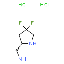 ChemSpider 2D Image | 1-[(2S)-4,4-Difluoro-2-pyrrolidinyl]methanamine dihydrochloride | C5H12Cl2F2N2