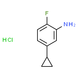 ChemSpider 2D Image | 5-Cyclopropyl-2-fluoroaniline hydrochloride (1:1) | C9H11ClFN