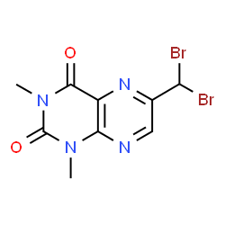 ChemSpider 2D Image | 6-(Dibromomethyl)-1,3-dimethyl-2,4(1H,3H)-pteridinedione | C9H8Br2N4O2