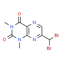 ChemSpider 2D Image | 7-(Dibromomethyl)-1,3-dimethyl-2,4(1H,3H)-pteridinedione | C9H8Br2N4O2