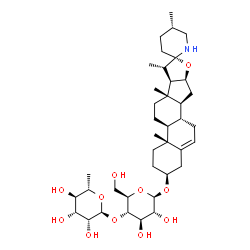 ChemSpider 2D Image | (3beta,25S)-Spirosol-5-en-3-yl 4-O-(6-deoxy-alpha-L-mannopyranosyl)-beta-D-glucopyranoside | C39H63NO11