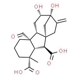 ChemSpider 2D Image | (1alpha,4aalpha,4bbeta,6alpha,10beta)-4a-Formyl-6,7-dihydroxy-1-methyl-8-methylenegibbane-1,10-dicarboxylic acid | C20H26O7