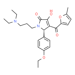 ChemSpider 2D Image | (5S)-1-[3-(Diethylamino)propyl]-5-(4-ethoxyphenyl)-3-hydroxy-4-(5-methyl-2-furoyl)-1,5-dihydro-2H-pyrrol-2-one | C25H32N2O5