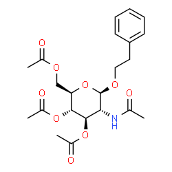 ChemSpider 2D Image | 2-Phenylethyl 2-acetamido-3,4,6-tri-O-acetyl-2-deoxy-beta-D-glucopyranoside | C22H29NO9