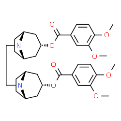 ChemSpider 2D Image | 1,2-Ethanediylbis[(3-endo)-8-azabicyclo[3.2.1]octane-8,3-diyl] bis(3,4-dimethoxybenzoate) | C34H44N2O8