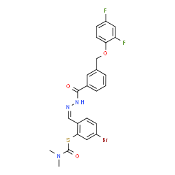 ChemSpider 2D Image | S-{5-Bromo-2-[(Z)-({3-[(2,4-difluorophenoxy)methyl]benzoyl}hydrazono)methyl]phenyl} dimethylcarbamothioate | C24H20BrF2N3O3S