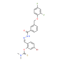ChemSpider 2D Image | O-{5-Bromo-2-[(Z)-({3-[(2,4-difluorophenoxy)methyl]benzoyl}hydrazono)methyl]phenyl} dimethylcarbamothioate | C24H20BrF2N3O3S