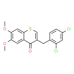 ChemSpider 2D Image | 3-(2,4-dichlorobenzyl)-6,7-dimethoxy-4H-thiochromen-4-one | C18H14Cl2O3S