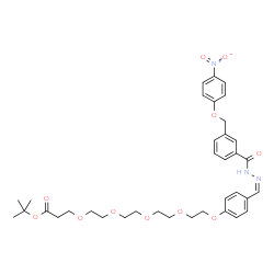 ChemSpider 2D Image | 2-Methyl-2-propanyl 1-{4-[(Z)-({3-[(4-nitrophenoxy)methyl]benzoyl}hydrazono)methyl]phenoxy}-3,6,9,12-tetraoxapentadecan-15-oate | C36H45N3O11