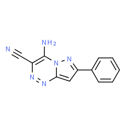 ChemSpider 2D Image | 4-amino-7-phenyl-pyrazolo[5,1-c][1,2,4]triazine-3-carbonitrile | C12H8N6