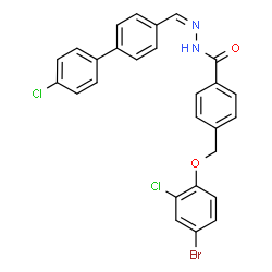 ChemSpider 2D Image | 4-[(4-Bromo-2-chlorophenoxy)methyl]-N'-[(Z)-(4'-chloro-4-biphenylyl)methylene]benzohydrazide | C27H19BrCl2N2O2