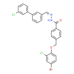 ChemSpider 2D Image | 4-[(4-Bromo-2-chlorophenoxy)methyl]-N'-[(Z)-(3'-chloro-3-biphenylyl)methylene]benzohydrazide | C27H19BrCl2N2O2