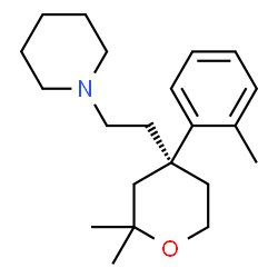 ChemSpider 2D Image | 1-{2-[(4S)-2,2-Dimethyl-4-(2-methylphenyl)tetrahydro-2H-pyran-4-yl]ethyl}piperidine | C21H33NO
