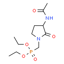 ChemSpider 2D Image | Diethyl [(3-acetamido-2-oxo-1-pyrrolidinyl)methyl]phosphonate | C11H21N2O5P
