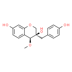 ChemSpider 2D Image | (3R,4S)-3-(4-Hydroxybenzyl)-4-methoxy-3,7-chromanediol | C17H18O5