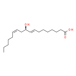 ChemSpider 2D Image | (8E,10R,12Z)-10-Hydroxy-8,12-octadecadienoic acid | C18H32O3