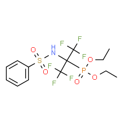 ChemSpider 2D Image | Diethyl {1,1,1,3,3,3-hexafluoro-2-[(phenylsulfonyl)amino]-2-propanyl}phosphonate | C13H16F6NO5PS