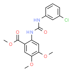 ChemSpider 2D Image | methyl 2-{[(3-chloroanilino)carbonyl]amino}-4,5-dimethoxybenzoate | C17H17ClN2O5