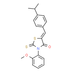 ChemSpider 2D Image | 5-(4-Isopropyl-benzylidene)-3-(2-methoxy-phenyl)-2-thioxo-thiazolidin-4-one | C20H19NO2S2