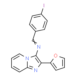 ChemSpider 2D Image | N-[2-(2-Furyl)imidazo[1,2-a]pyridin-3-yl]-1-(4-iodophenyl)methanimine | C18H12IN3O