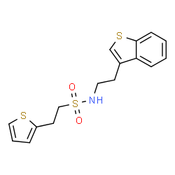 ChemSpider 2D Image | N-[2-(1-Benzothiophen-3-yl)ethyl]-2-(2-thienyl)ethanesulfonamide | C16H17NO2S3