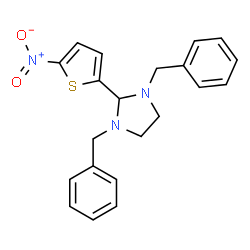 ChemSpider 2D Image | 1,3-Dibenzyl-2-(5-nitro-2-thienyl)imidazolidine | C21H21N3O2S