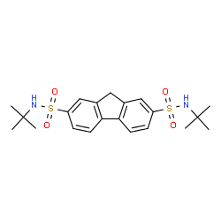 ChemSpider 2D Image | N2,N7-di(tert-butyl)-9H-2,7-fluorenedisulfonamide | C21H28N2O4S2