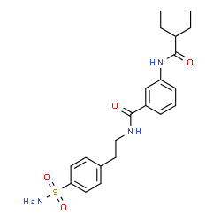 ChemSpider 2D Image | 3-[(2-Ethylbutanoyl)amino]-N-[2-(4-sulfamoylphenyl)ethyl]benzamide | C21H27N3O4S