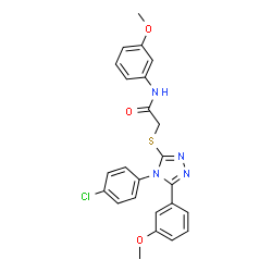 ChemSpider 2D Image | 2-{[4-(4-Chlorophenyl)-5-(3-methoxyphenyl)-4H-1,2,4-triazol-3-yl]sulfanyl}-N-(3-methoxyphenyl)acetamide | C24H21ClN4O3S