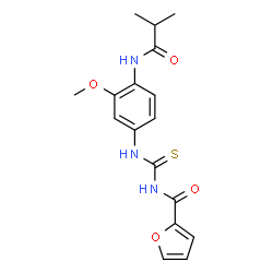 ChemSpider 2D Image | N-{[4-(Isobutyrylamino)-3-methoxyphenyl]carbamothioyl}-2-furamide | C17H19N3O4S