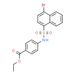 ChemSpider 2D Image | Ethyl 4-{[(4-bromo-1-naphthyl)sulfonyl]amino}benzoate | C19H16BrNO4S