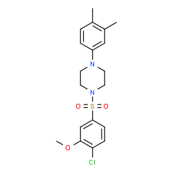 ChemSpider 2D Image | 1-[(4-Chloro-3-methoxyphenyl)sulfonyl]-4-(3,4-dimethylphenyl)piperazine | C19H23ClN2O3S