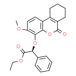 ChemSpider 2D Image | Ethyl (2S)-[(3-methoxy-6-oxo-7,8,9,10-tetrahydro-6H-benzo[c]chromen-4-yl)oxy](phenyl)acetate | C24H24O6