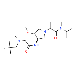 ChemSpider 2D Image | 2-[(3R,4R)-3-{[N-(2,2-Dimethylpropyl)-N-methylglycyl]amino}-4-methoxy-1-pyrrolidinyl]-N-isopropyl-N-methylpropanamide | C20H40N4O3