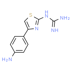 ChemSpider 2D Image | 1-[4-(4-Aminophenyl)-1,3-thiazol-2-yl]guanidine | C10H11N5S