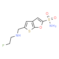 ChemSpider 2D Image | 5-{[(2-Fluoroethyl)amino]methyl}thieno[2,3-b]furan-2-sulfonamide | C9H11FN2O3S2