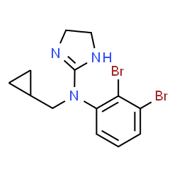 ChemSpider 2D Image | N-(Cyclopropylmethyl)-N-(2,3-dibromophenyl)-4,5-dihydro-1H-imidazol-2-amine | C13H15Br2N3