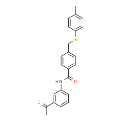 ChemSpider 2D Image | N-(3-Acetylphenyl)-4-{[(4-methylphenyl)sulfanyl]methyl}benzamide | C23H21NO2S