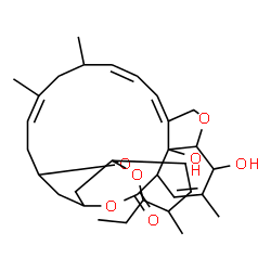 ChemSpider 2D Image | (10'Z,14'Z,16'Z)-6-Ethyl-21',24'-dihydroxy-5,11',13',22'-tetramethyl-3,4,5,6-tetrahydro-2'H-spiro[pyran-2,6'-[3,7,19]trioxatetracyclo[15.6.1.1~4,8~.0~20,24~]pentacosa[10,14,16,22]tetraen]-2'-one | C32H46O7
