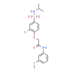 ChemSpider 2D Image | 2-[2-Chloro-4-(isopropylsulfamoyl)phenoxy]-N-[3-(methylsulfanyl)phenyl]acetamide | C18H21ClN2O4S2