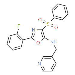 ChemSpider 2D Image | 2-(2-Fluorophenyl)-4-(phenylsulfonyl)-N-(3-pyridinylmethyl)-1,3-oxazol-5-amine | C21H16FN3O3S