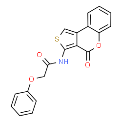 ChemSpider 2D Image | N-(4-Oxo-4H-thieno[3,4-c]chromen-3-yl)-2-phenoxyacetamide | C19H13NO4S