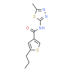ChemSpider 2D Image | N-(5-Methyl-1,3,4-thiadiazol-2-yl)-5-propyl-3-thiophenecarboxamide | C11H13N3OS2