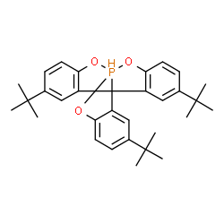 ChemSpider 2D Image | 4,14,19-Tris(2-methyl-2-propanyl)-8,10,23-trioxa-9lambda~5~-phosphahexacyclo[7.7.7.0~1,9~.0~2,7~.0~11,16~.0~17,22~]tricosa-2,4,6,11,13,15,17,19,21-nonaene | C31H37O3P