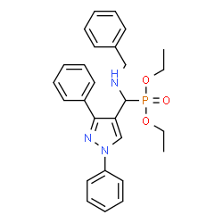 ChemSpider 2D Image | Diethyl [(benzylamino)(1,3-diphenyl-1H-pyrazol-4-yl)methyl]phosphonate | C27H30N3O3P