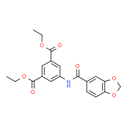 ChemSpider 2D Image | Diethyl 5-[(1,3-benzodioxol-5-ylcarbonyl)amino]isophthalate | C20H19NO7