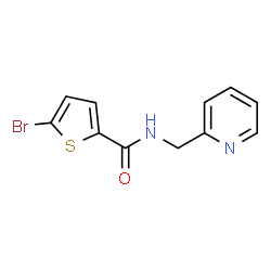 ChemSpider 2D Image | 5-Bromo-N-(2-pyridinylmethyl)-2-thiophenecarboxamide | C11H9BrN2OS