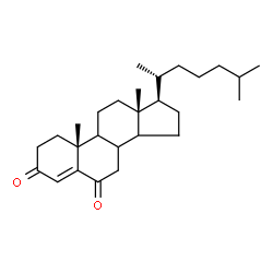 ChemSpider 2D Image | (8xi,9xi,14xi)-Cholest-4-ene-3,6-dione | C27H42O2