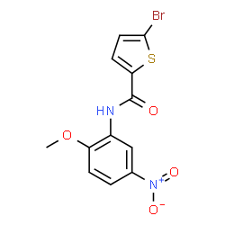ChemSpider 2D Image | 5-Bromo-N-(2-methoxy-5-nitrophenyl)-2-thiophenecarboxamide | C12H9BrN2O4S